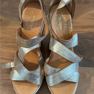 Kork-Ease Metallic Silver Sandals
